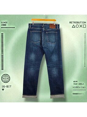Hiroshi Kato Selvedge Straight Rain Mid Wash Denim Blue Jeans Size 33